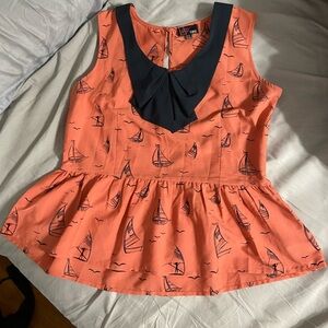 ModCloth Yumi Windsurfer Peplum Top